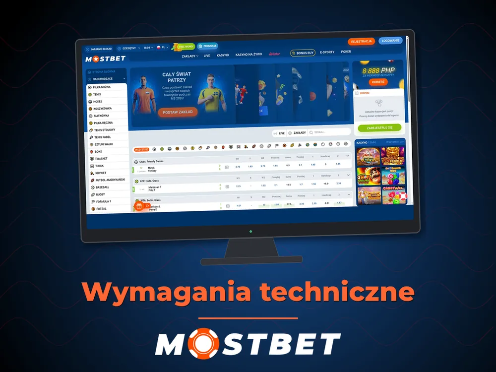 Mostbet - Wymagania techniczne
